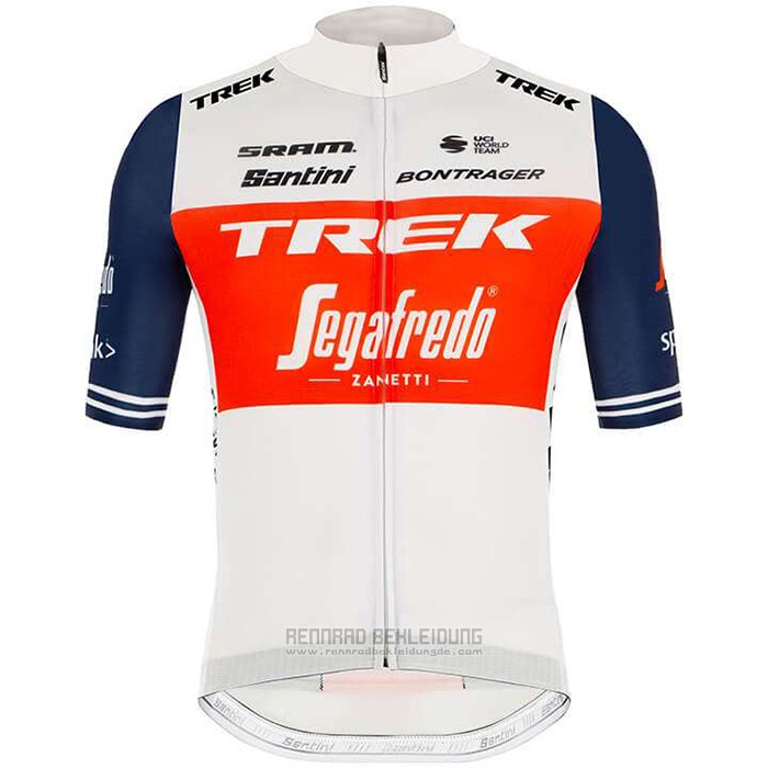 2020 Fahrradbekleidung Trek Segafredo Wei Tief Blau Trikot Kurzarm und Tragerhose - zum Schließen ins Bild klicken